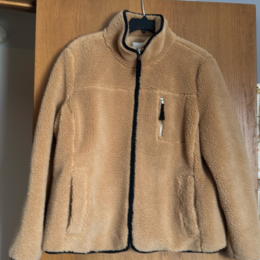 LOFT Carmel Fleece Funnel Neck Coat Size XL NWT